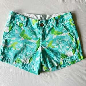 Lilly Pulitzer Callahan Shorts Poolside Blue Floral Rose‎ Size 2